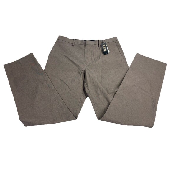 Banana Republic Mens Non-Iron Stretch Brown Straight Leg Dress Pants 33x34 New - Picture 1 of 12